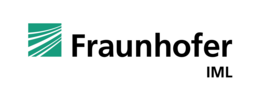 Das Logo des Frauenhofer IML. Eine dunkelgrüne Grafik und schwarze Schrift.